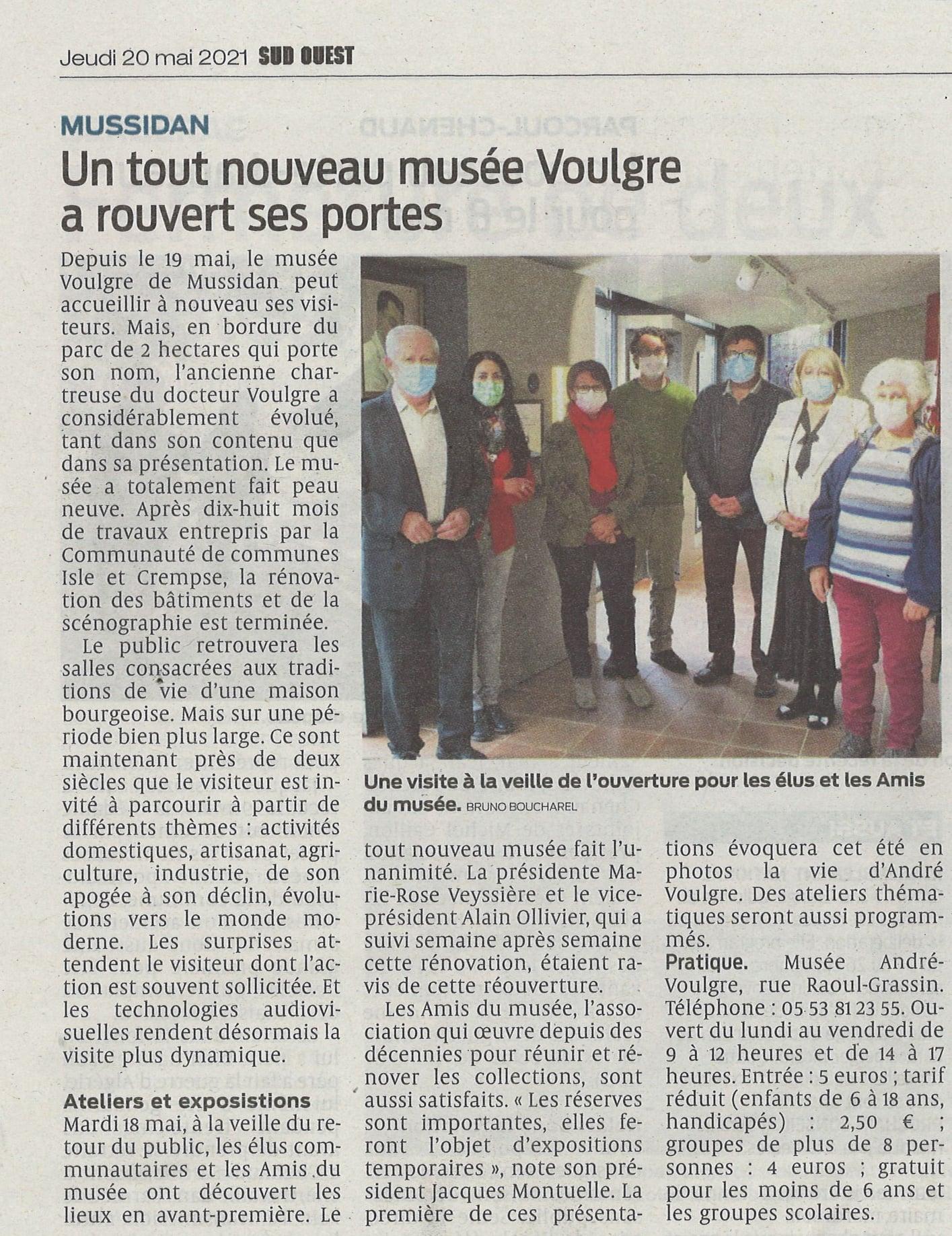 Extrait Sud-Ouest 20 mai 2021
